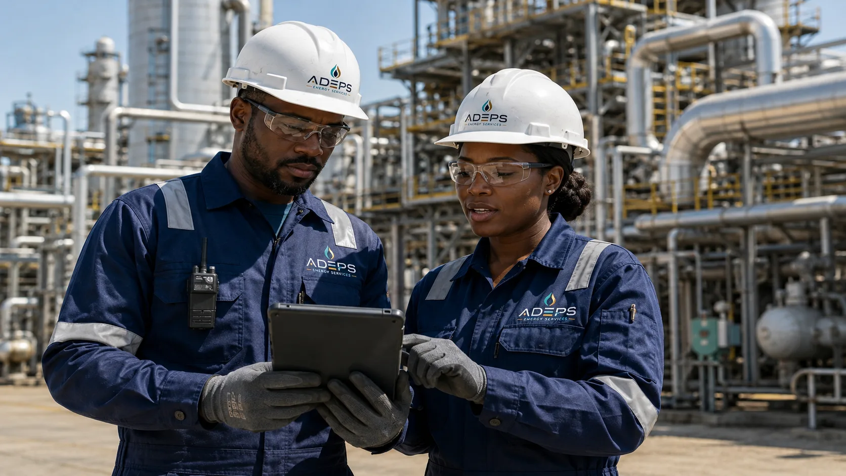 ADEPS field engineers verifying equipment on site