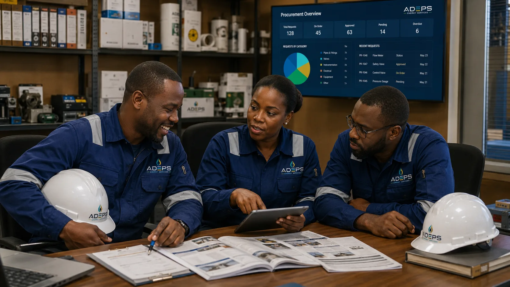 ADEPS team managing RFQs and procurement overview